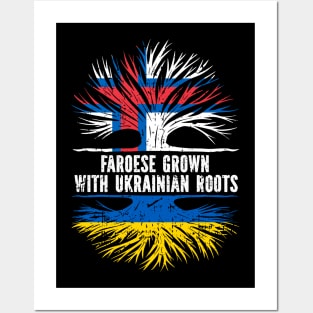 Faroese Grown with Ukrainian Roots Flag Posters and Art